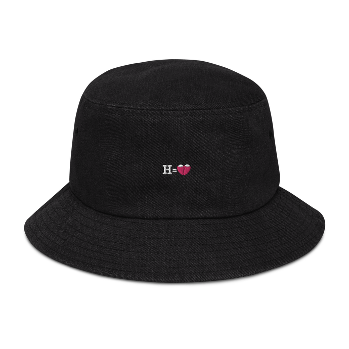 H=Heartbreak Denim Bucket Hat